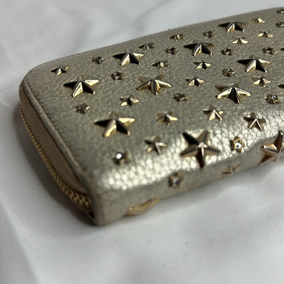 JIMMY CHOO FILIPA Star-embossed Leather Wallet GOLD Leather Signat… - Picture 12 of 17